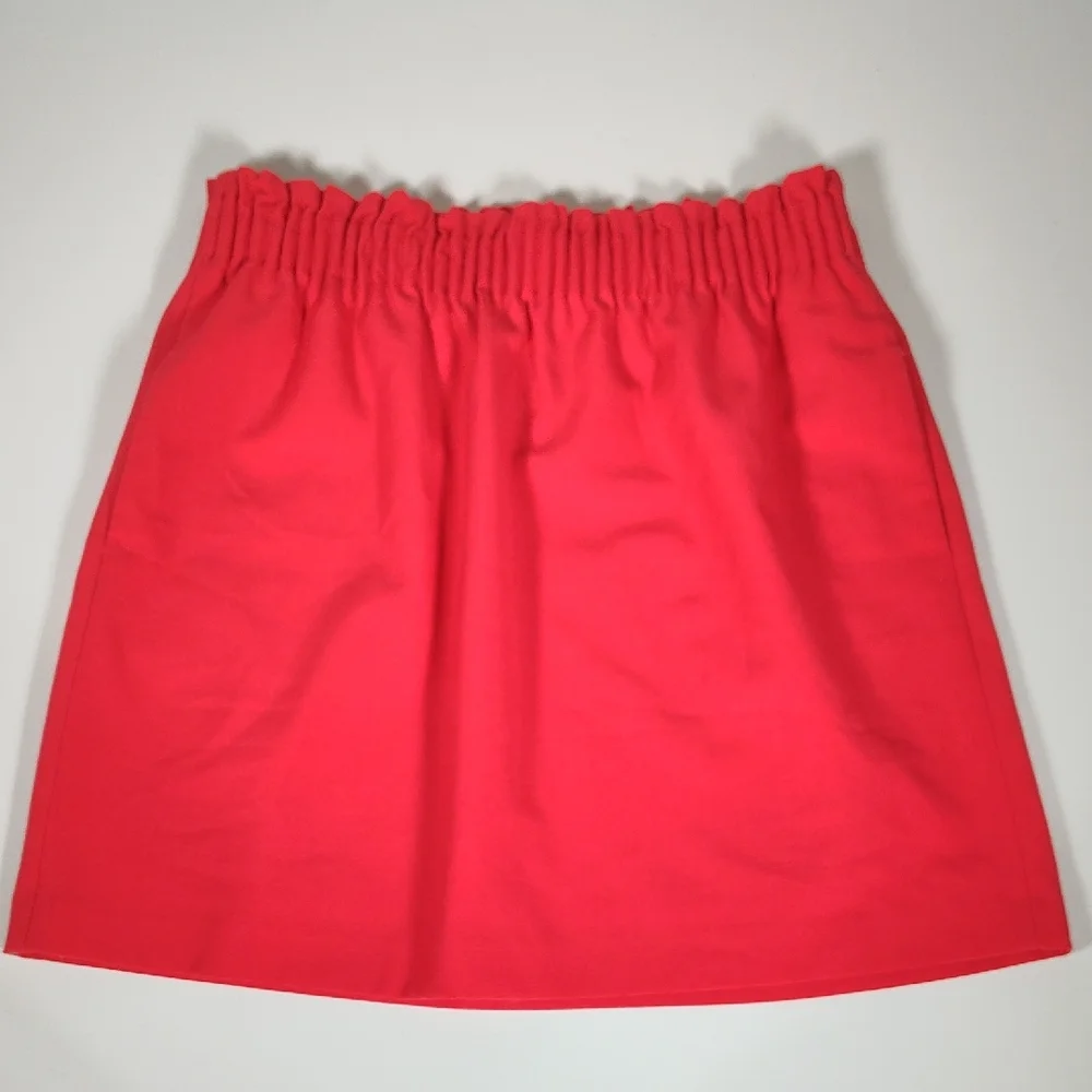 J. Crew Sidewalk paperbag bright red mini‎ skirt 4